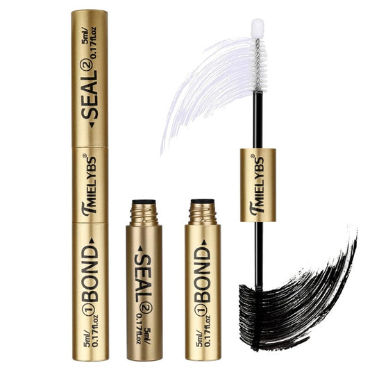 Lash Bond and Seal - Waterproof Lash Cluster Glue, 2-in-1 Strong Hold & Sealant for 72Hrs, Upgraded Long Lasting & Non-Irritating DIY Eyelash Extension at Home, by TMIELYBS (Black Bond,10ML)