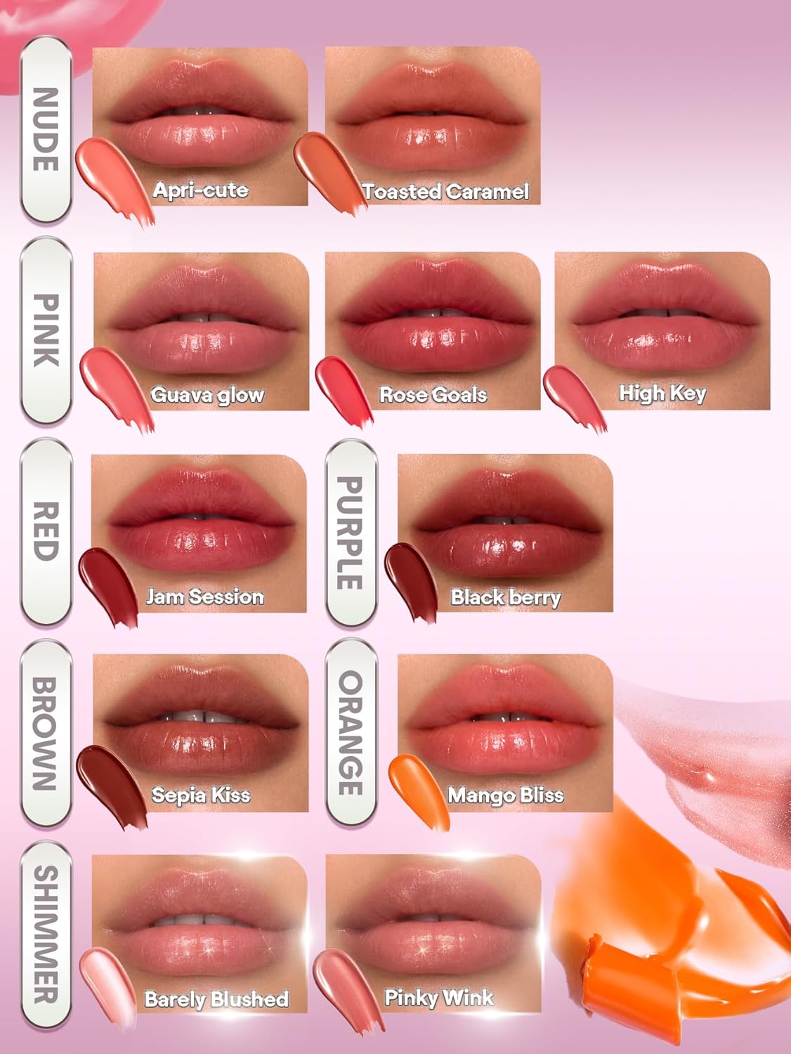 Silk Slip Lip Oil Balm - Hydrating Apricot Tint for Soft Lips | 0.15 oz
