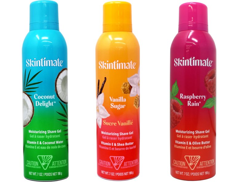 Skintimate Moisturizing Shave Gel Set, Coconut Delight, Vanilla Sugar, Raspberry Rain, 7 oz Each