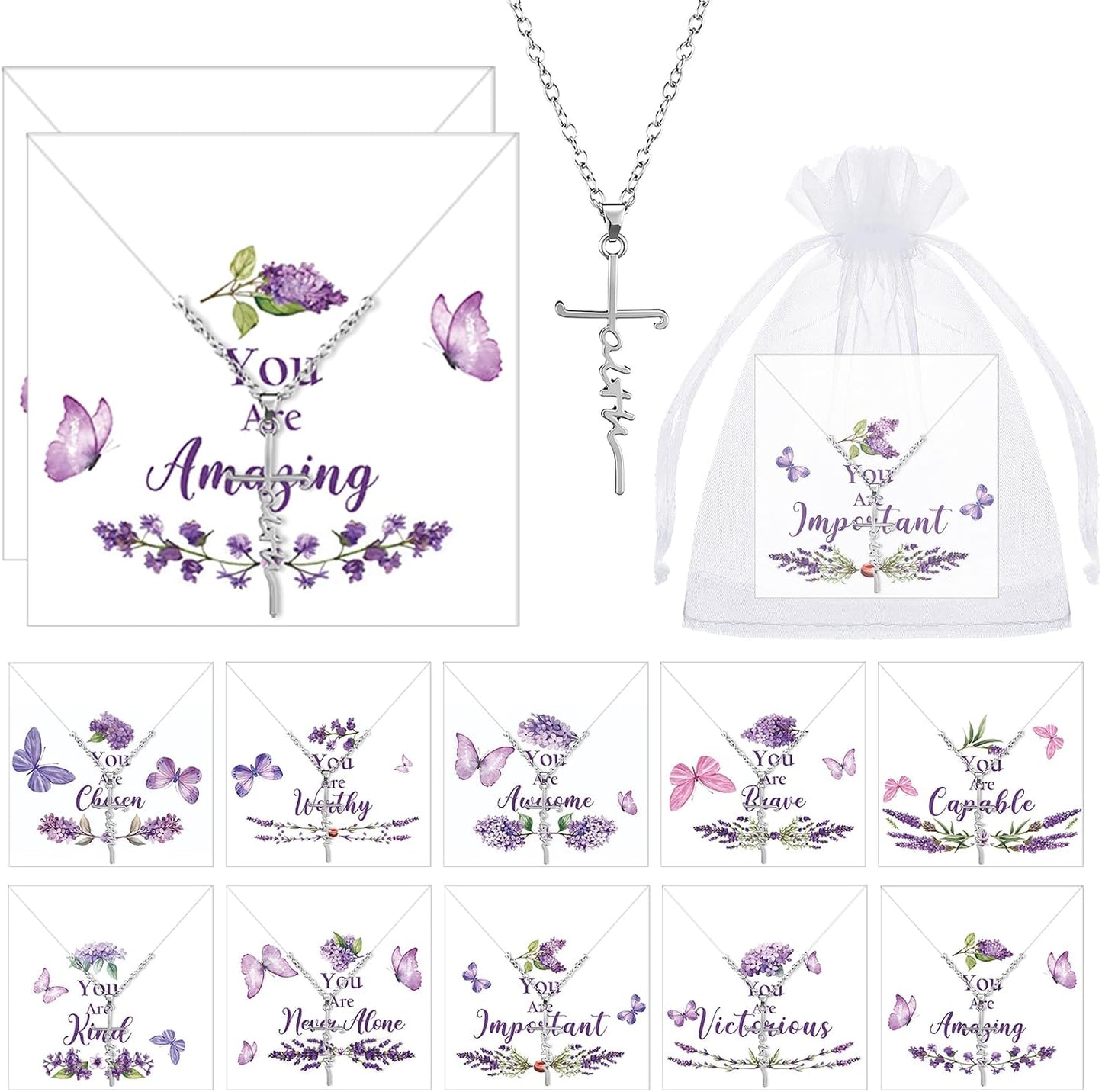 Christian Faith Pearl Necklaces - Elegant Church Gifts for Moms & Women | Bulk Options Available (10/20/40)