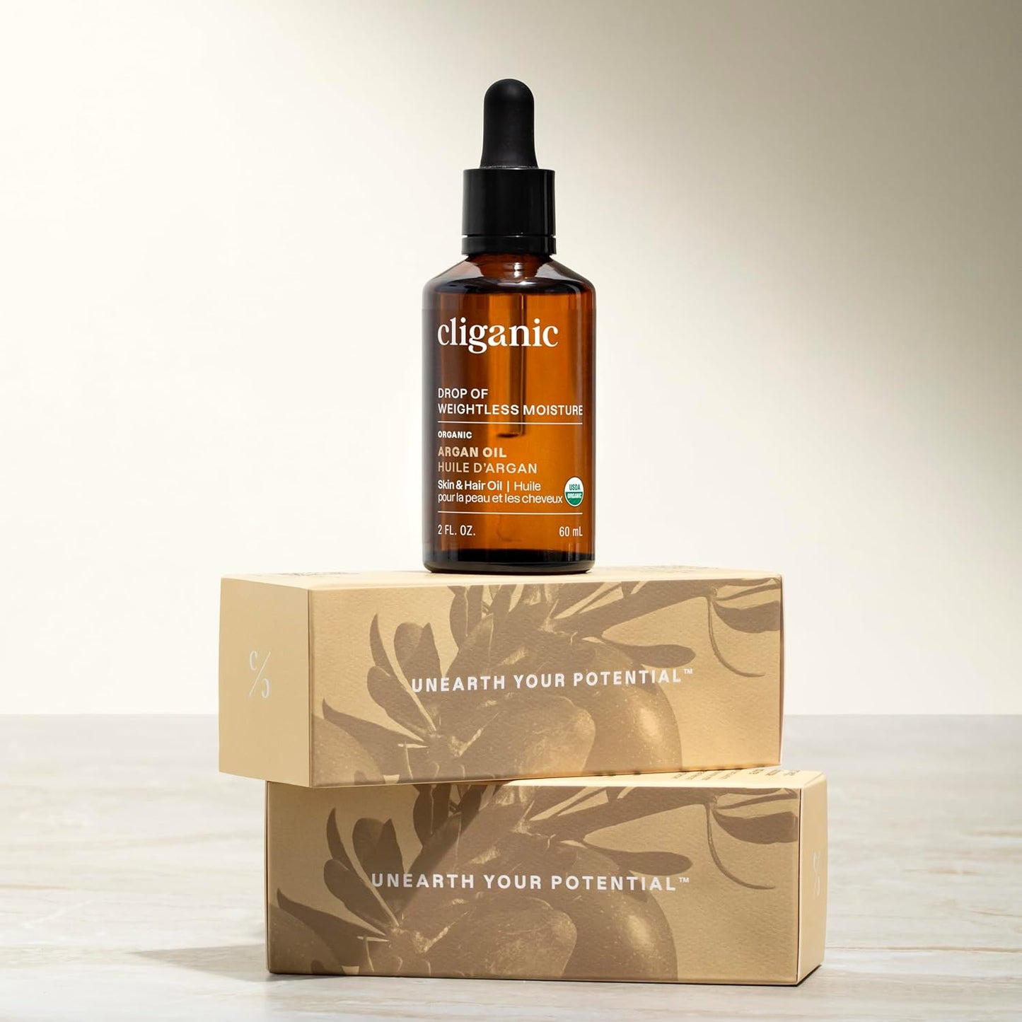 Cliganic Organic Argan Oil - 100% Pure Cold Pressed Carrier Oil for Hair, Face & Skin | 4 oz