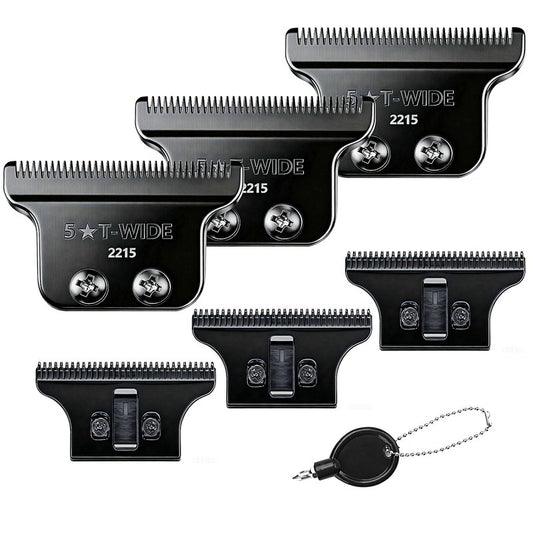 2215 Adjustable Zero-Gap T Blade Replacement for Wahl 5 Star Detailer Li Trimmer Models 8081/8171 (Black-3)
