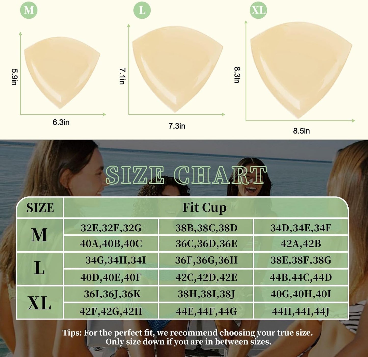 Double-Sided Sticky Bra - Ultra Invisible Lift for D+ Cups | Adhesive Push-Up Pads for Swimwear