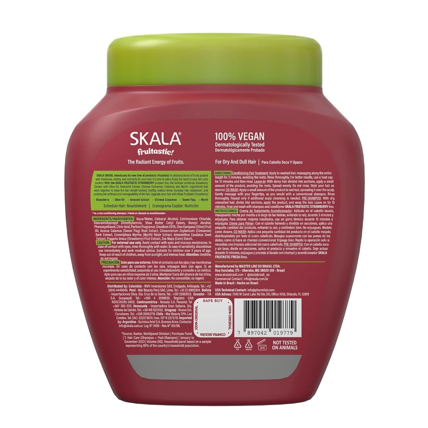 SKALA Strawberry 2-in-1 Treatment Cream | Deep Hydration Leave-In Conditioner for All Hair Types, 35.3 oz