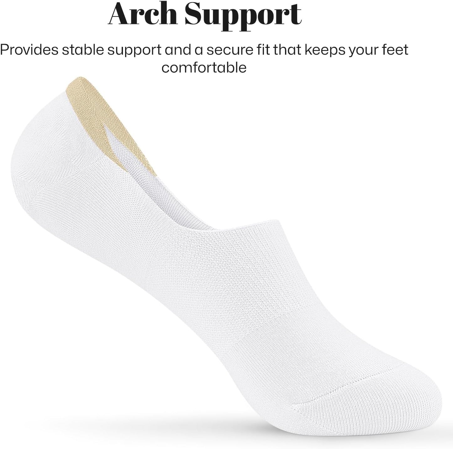 No Show Socks for Women - Non-Slip Flat Boat Line | 4-8 Pairs Available