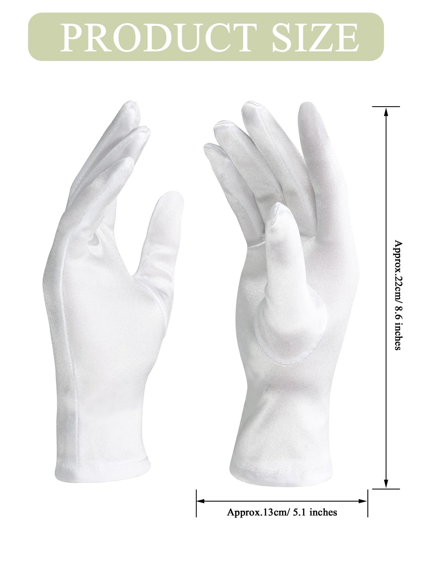 Sumind Women's Satin Gloves - 4 Pairs, Adult & Child Sizes, Wedding & Party Gloves, Wrist Length