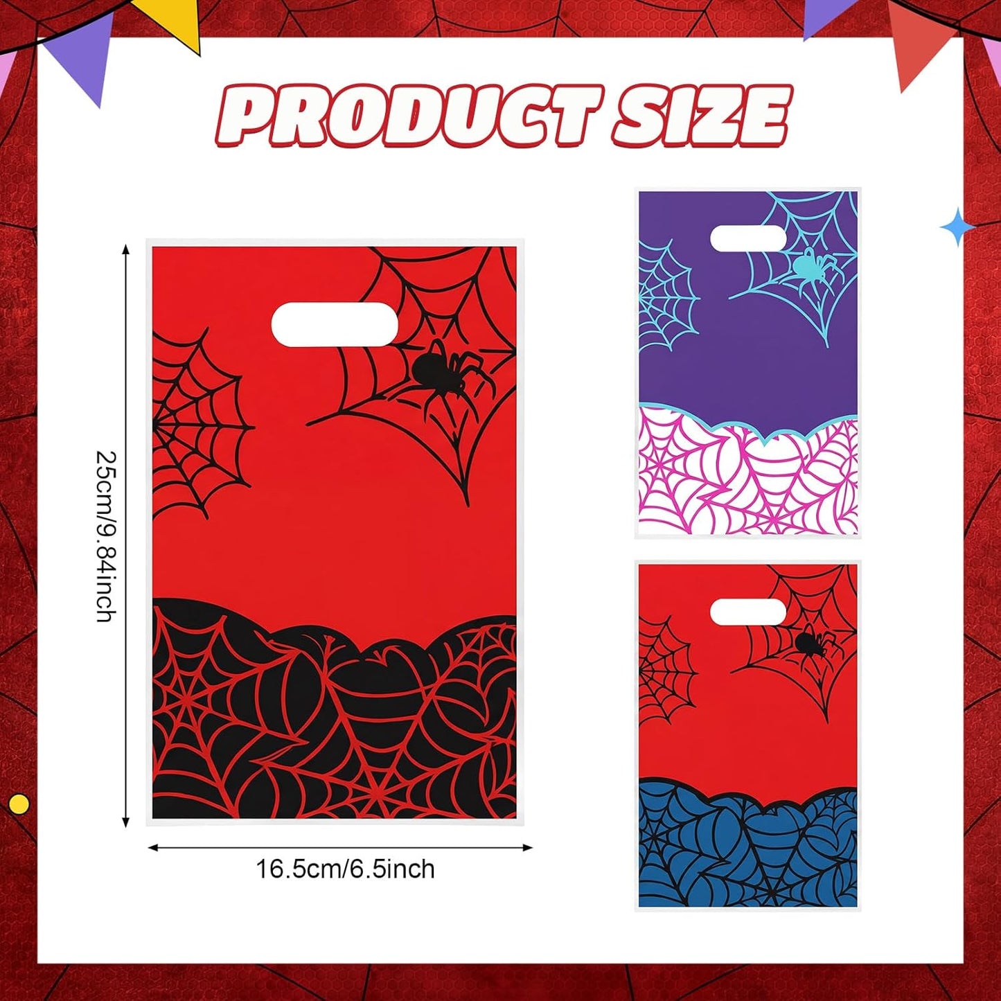 Spider Goodie Bags - 30 Pcs Cartoon Spider Candy Gift Bags | Birthday Party Supplies