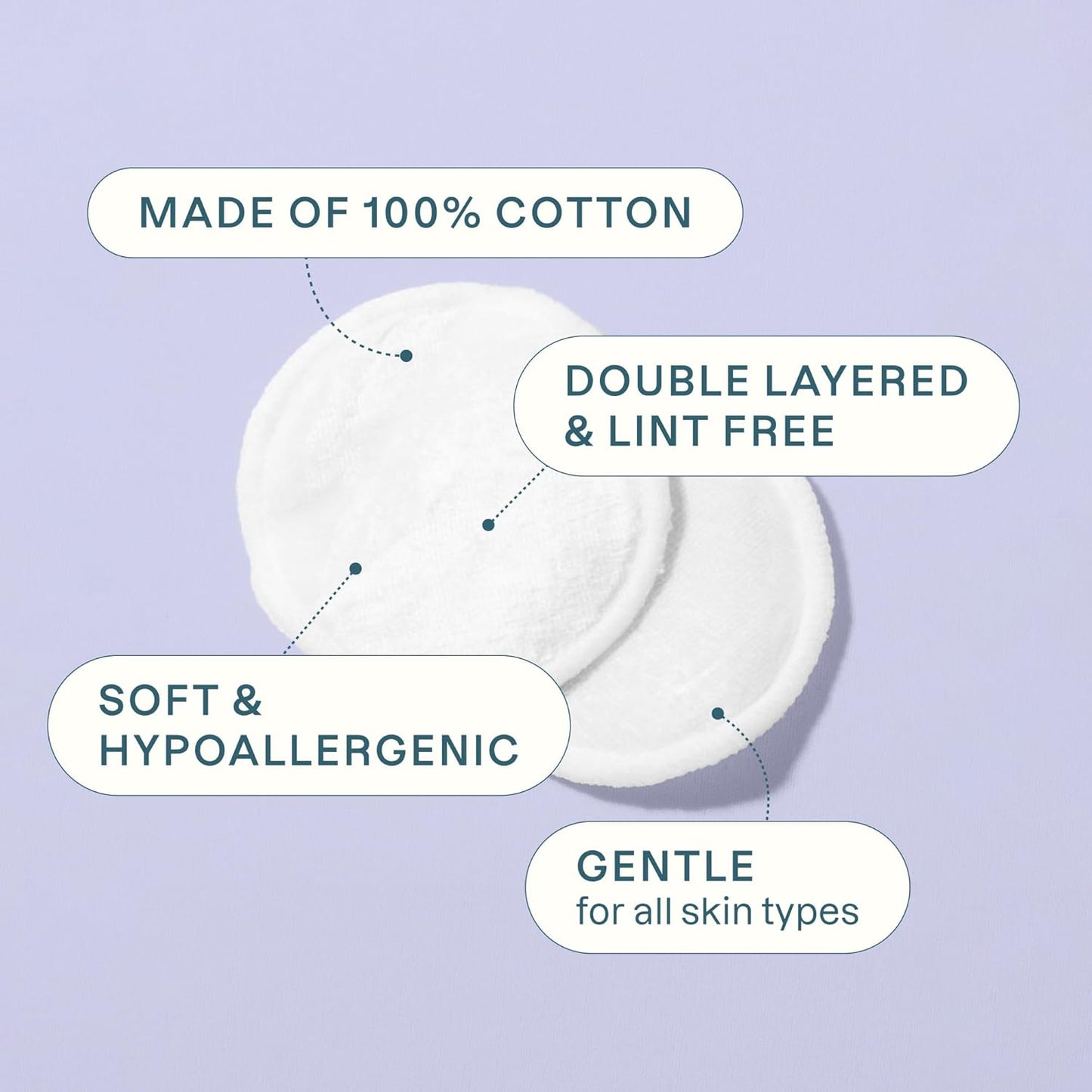 Cliganic Premium Cotton Rounds - Hypoallergenic Makeup Remover Pads, Lint-Free | 600 Count