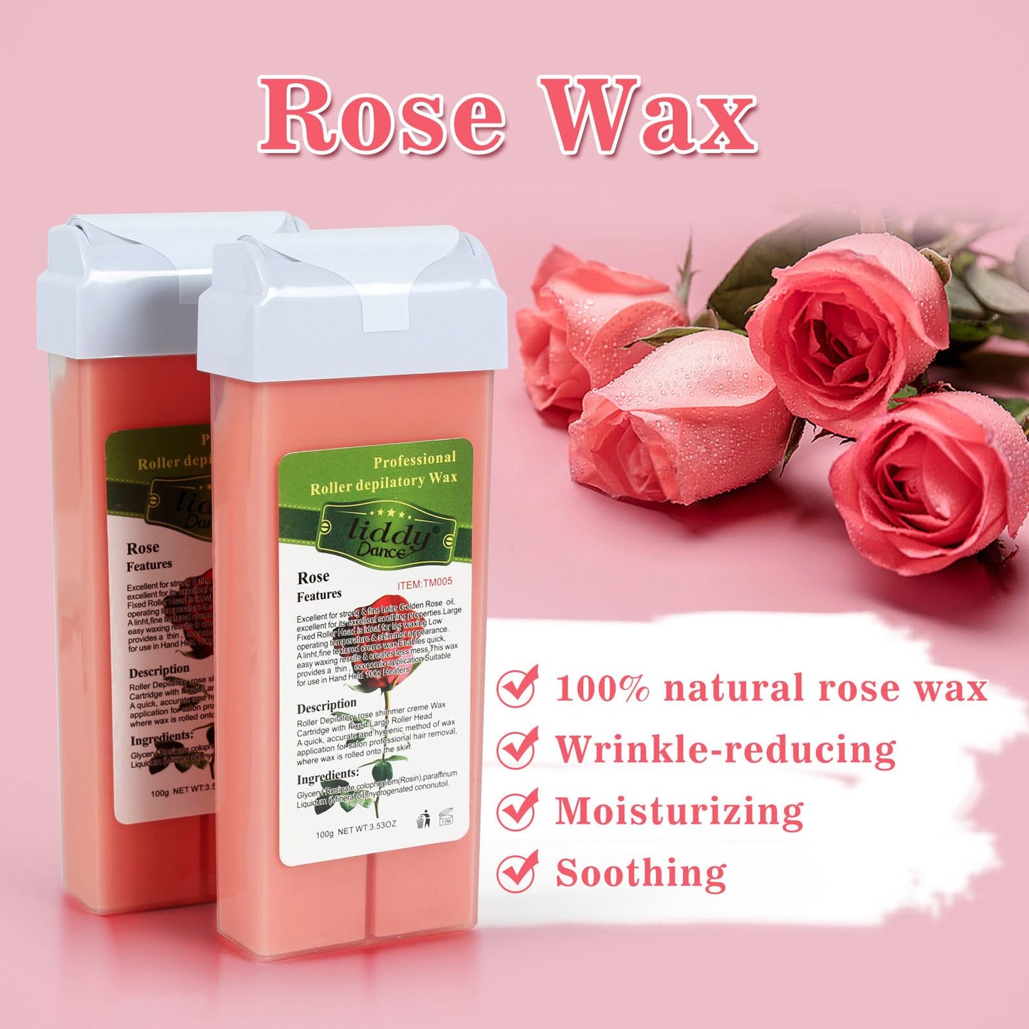 Roll on Wax Warmer Kit Wax Roller Kit for Hair Removal Painless Waxing for Hair Eyebrow Facial Armpit Bikini Brazilian