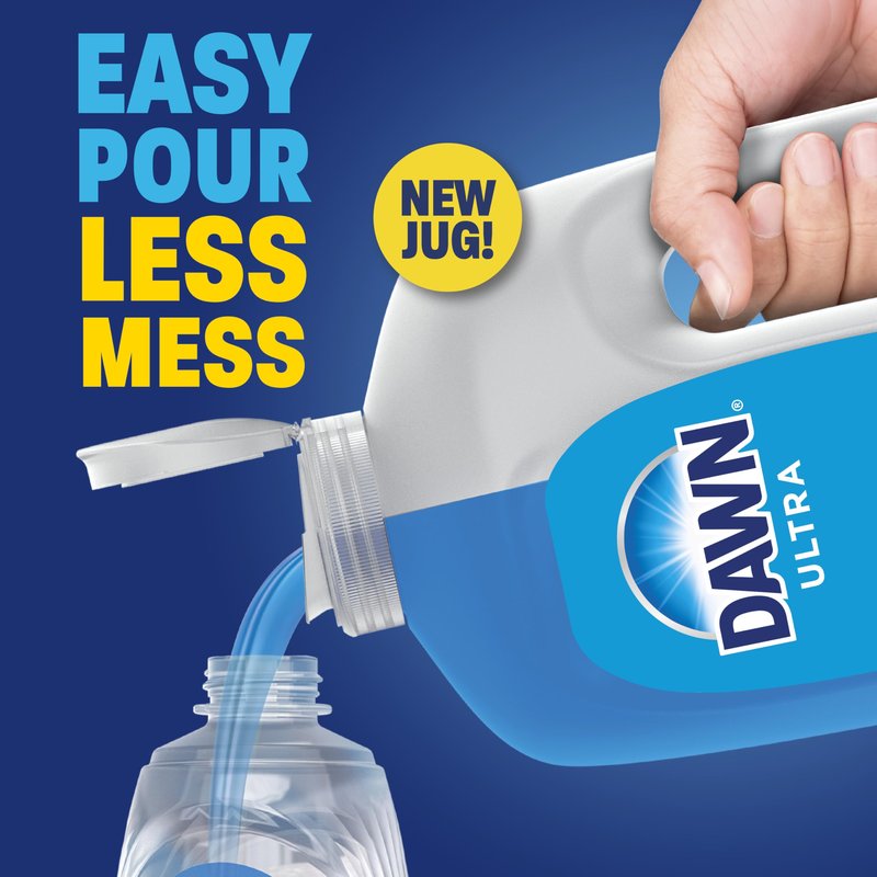 Dawn Ultra Original Dish Soap Refill Jug, Large Size Original Blue Liquid Dishwashing Detergent, Powerful Dish Soap for Grease, 51.5 oz