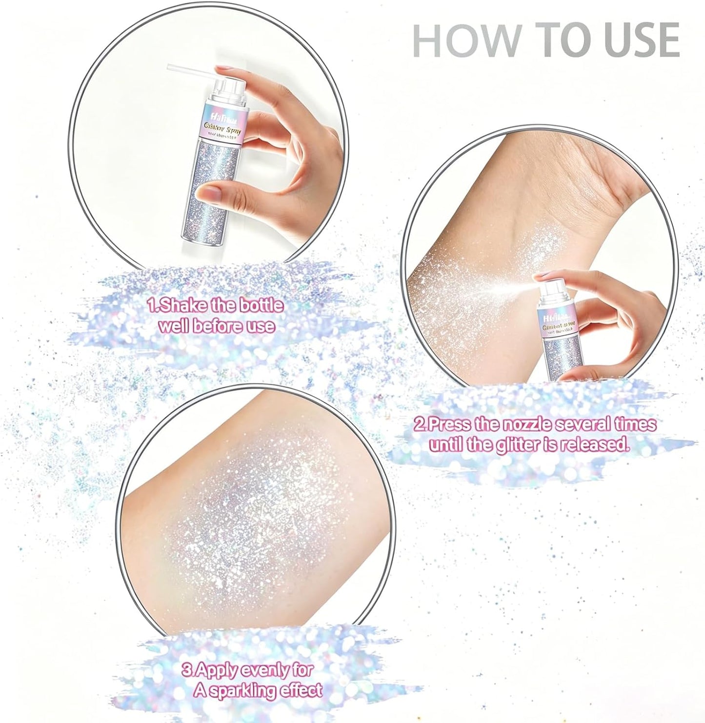 Holographic Hair & Body Glitter Spray - Ultra-Fine Silver-Rainbow Resin for Festivals, Raves & DIY Crafts