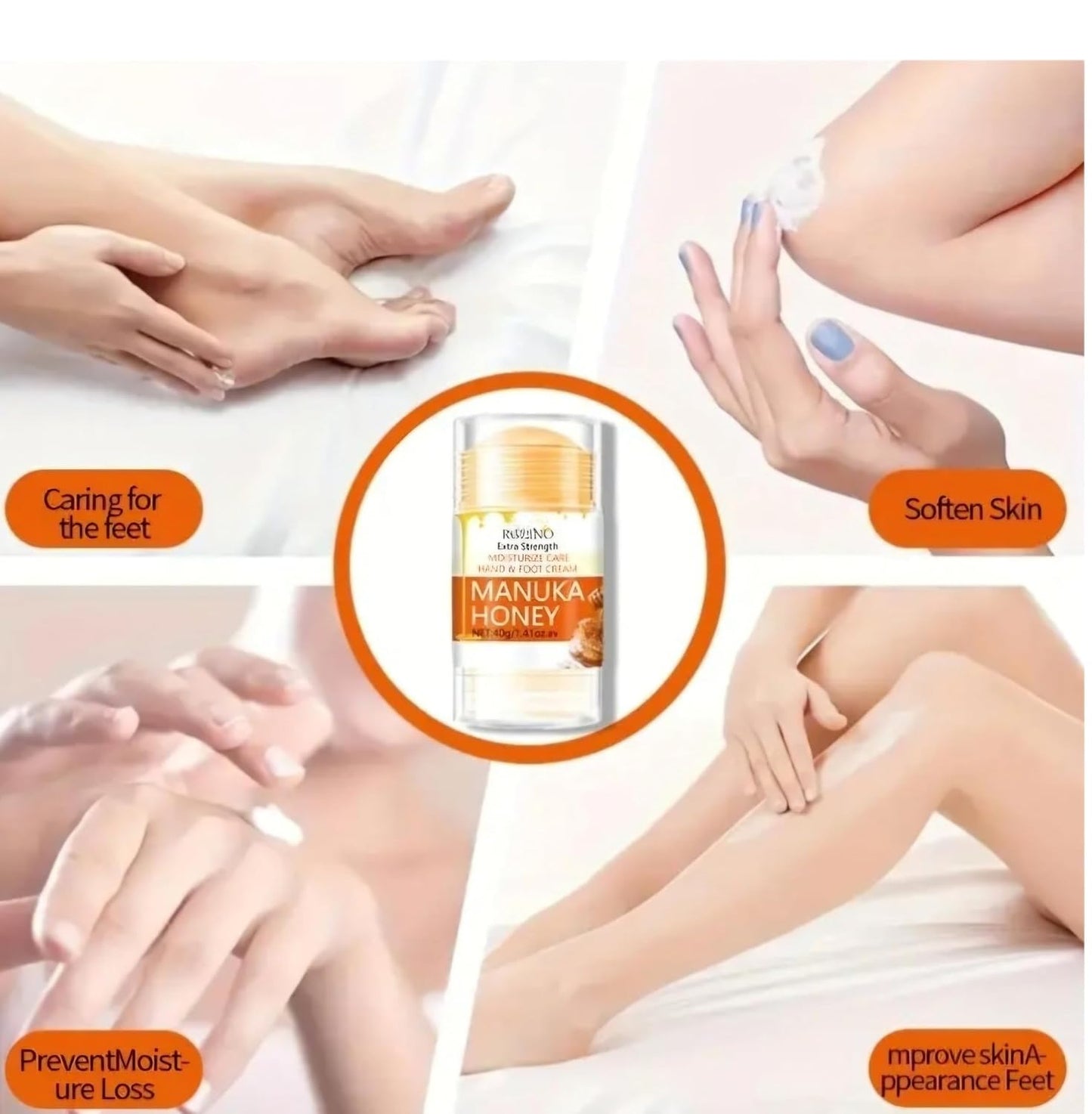 Manuka Honey Foot Cream Stick - Extra Strength Hydrating Formula for Dry, Cracked Skin | 1.41 oz
