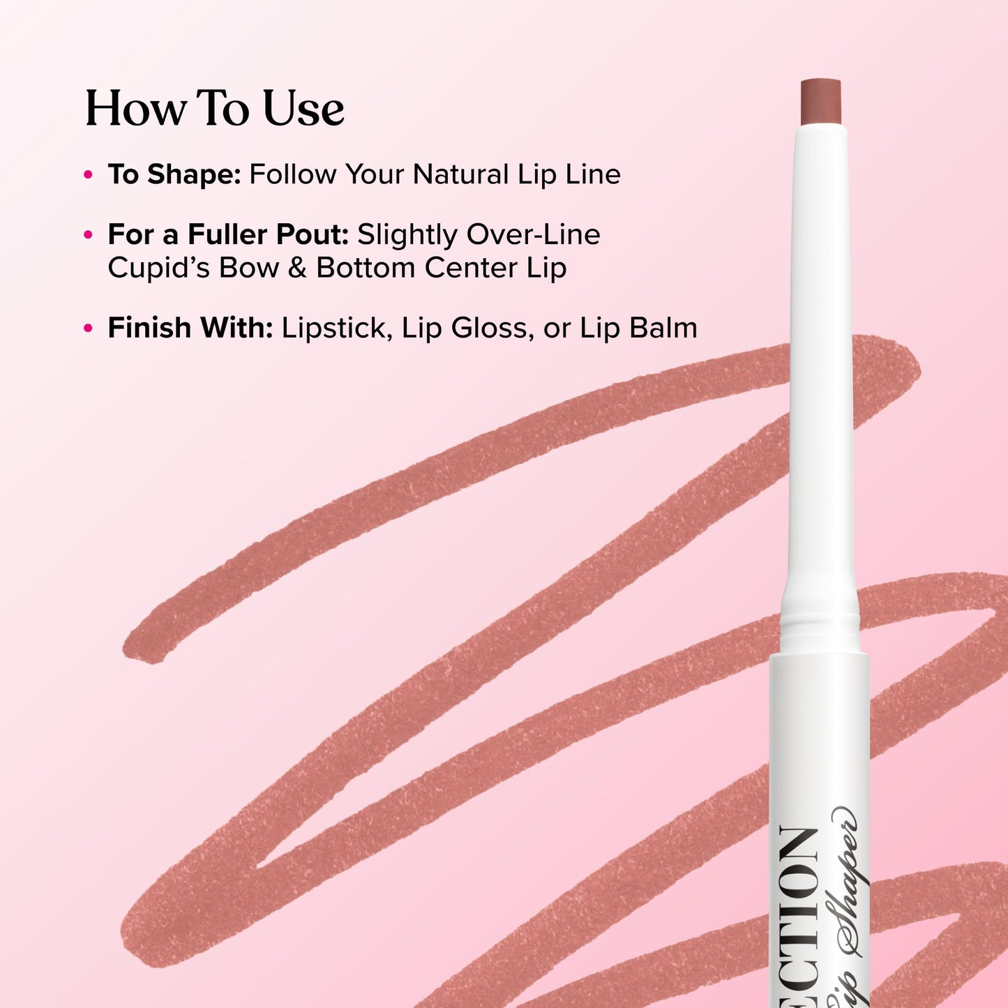 Too Faced Lip Injection Extreme Lip Shaper | Plumping, Waterproof, Liner Pencil, 0.01 Ounce, Post-Op Pink