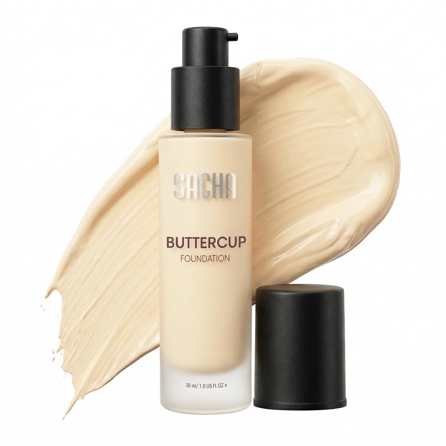 Sacha Buttercup Liquid Foundation Makeup – Buildable Coverage, No Oxidation Long-Wear Formula for All Skin Tones with Seamless Shade Match Across Deeper Complexions (15 Shades, Warm Beige, 1 Fl Oz)