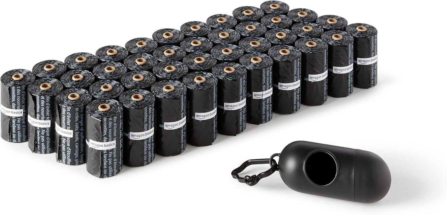 Dog Poop Bags - Leak Proof Waste Disposal Bags with Dispenser & Leash Clip | Unscented, 900 Count (60 Rolls)