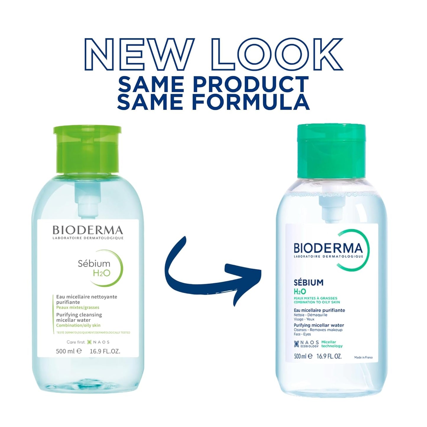 Bioderma Sébium H2O Micellar Water - Facial Cleanser & Makeup Remover for Oily Skin | 500ml
