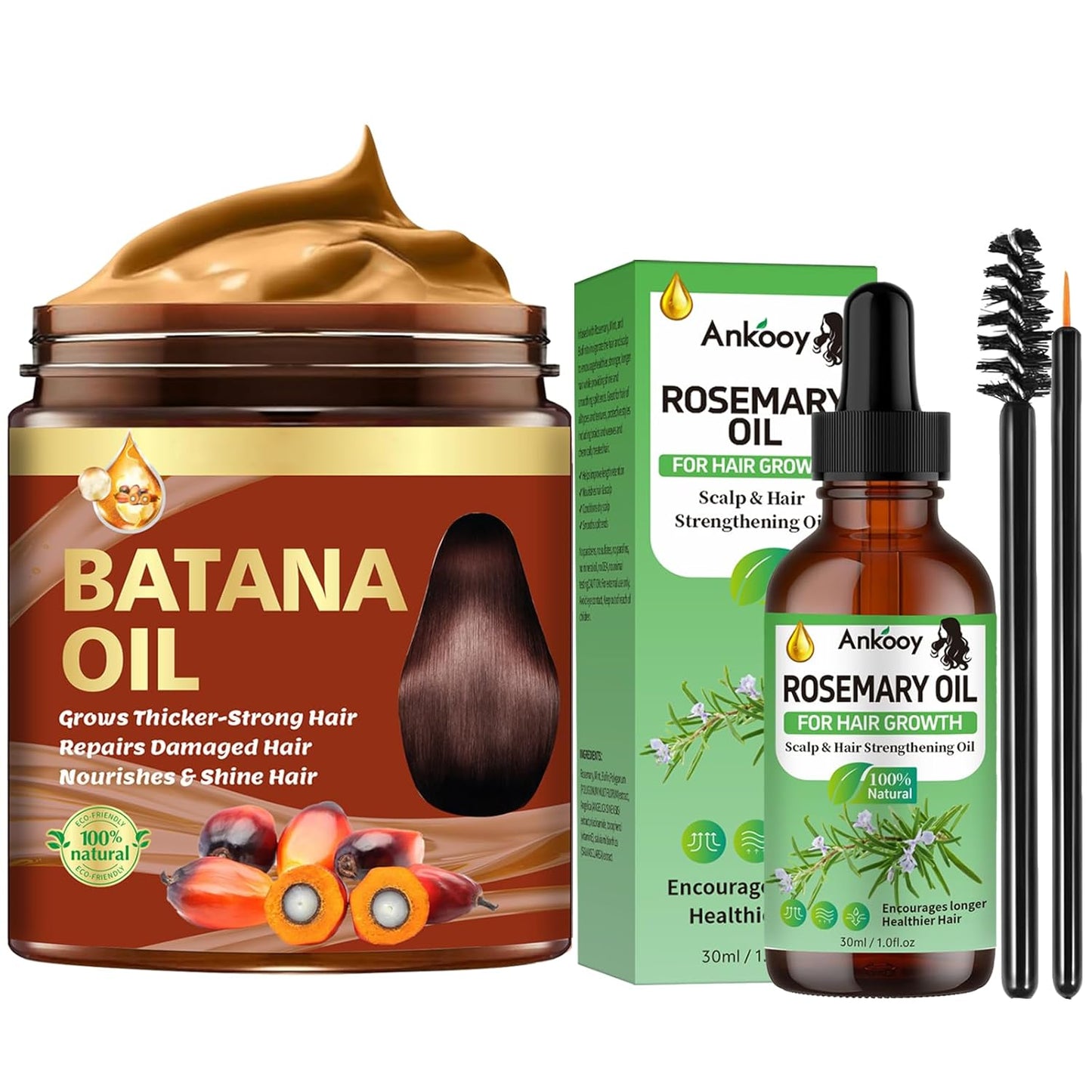 Batana Oil & Rosemary Hair Growth Serum - Natural Treatment for Thinning Hair | Nourishing Hair Mask for Men & Women