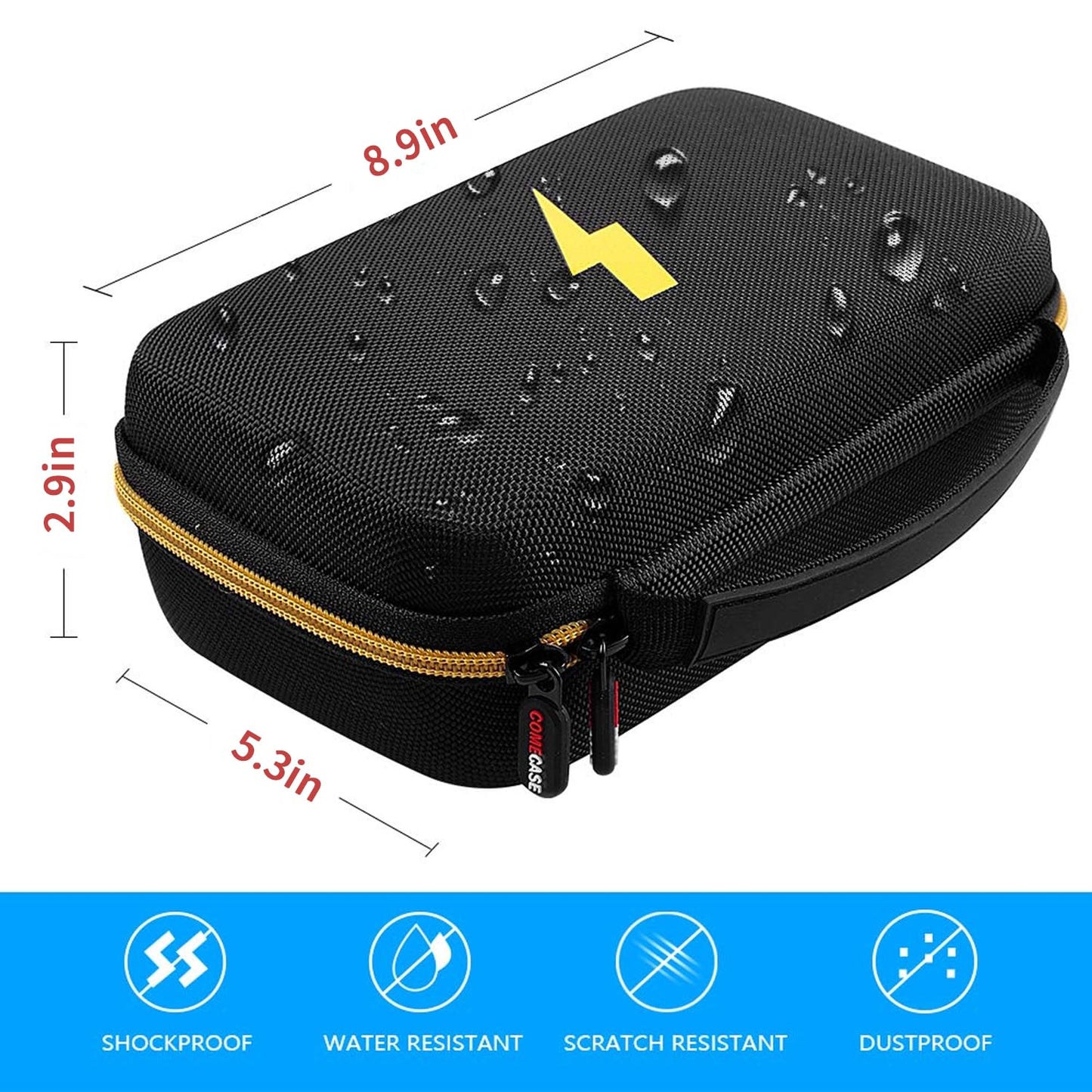 Comecase Hard Carrying Case for Fluke 87-V/ 88V/ 15B+/ 17B+ and More Digital Multimeter, Protective Travel Storage Bag - Black