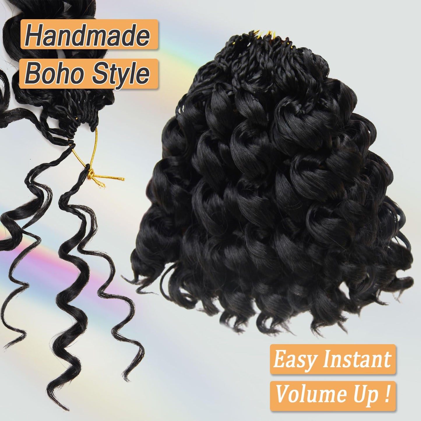 GoGo Curl Crochet Hair for Black Women Soft Prelooped Ocean Deep Water Wave Curly Crochet Tangle Free Crochet Braids Easy Install 7 Packs