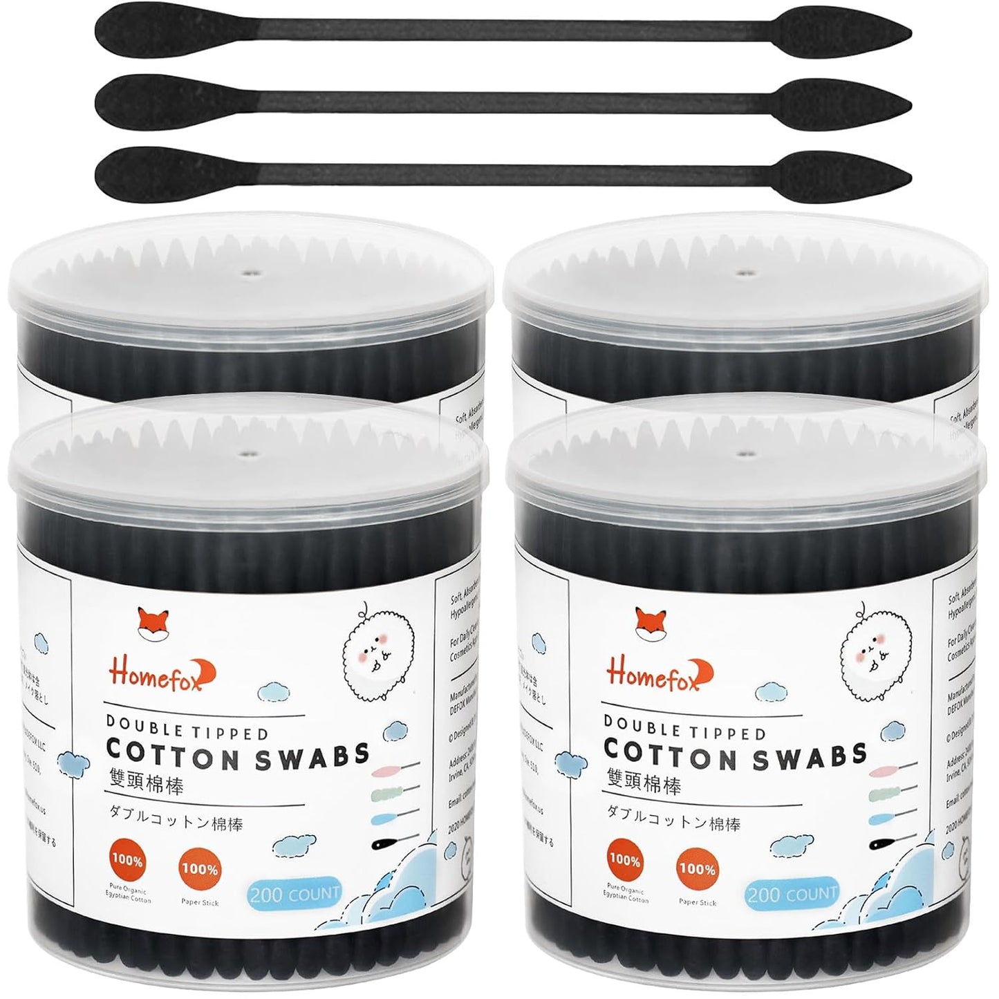 XL Pink Cotton Swabs - Pointed Precision Organic Buds | 250 Count Double-Sided Tips