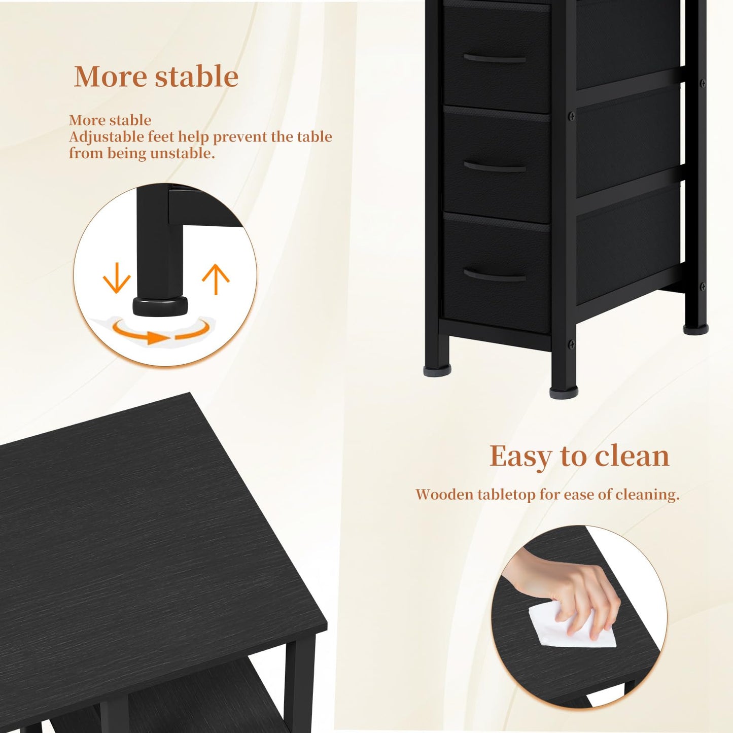 WODRAWER Manicure Table Nail Desk for Nail Tech, Nail Beauty Table w/Electric Dust Collector & 6 Storage Drawers & Open Shelves for Home, Workshop, Makeup Beauty Salon Workstation