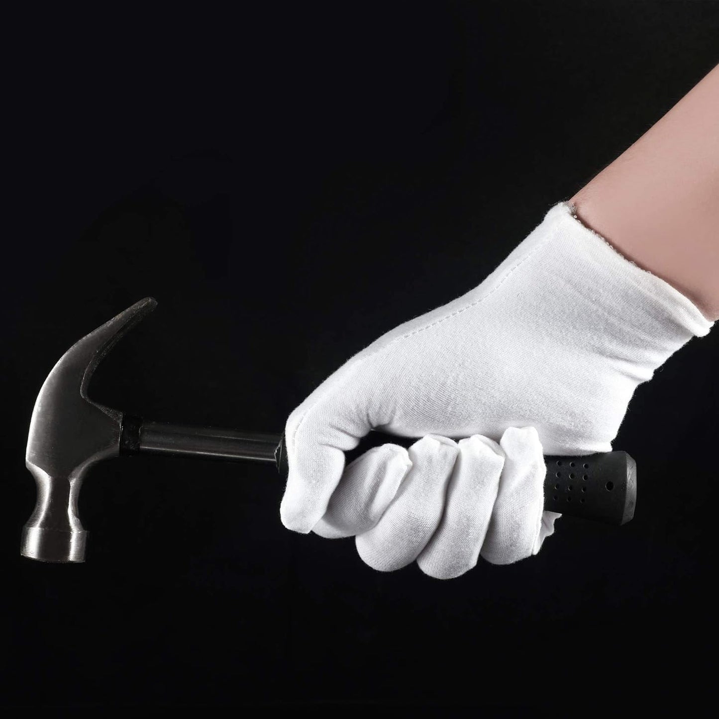 White Cotton Gloves for Eczema Relief | Moisturizing Work Glove Liners - 3 Pairs for Dry Hands