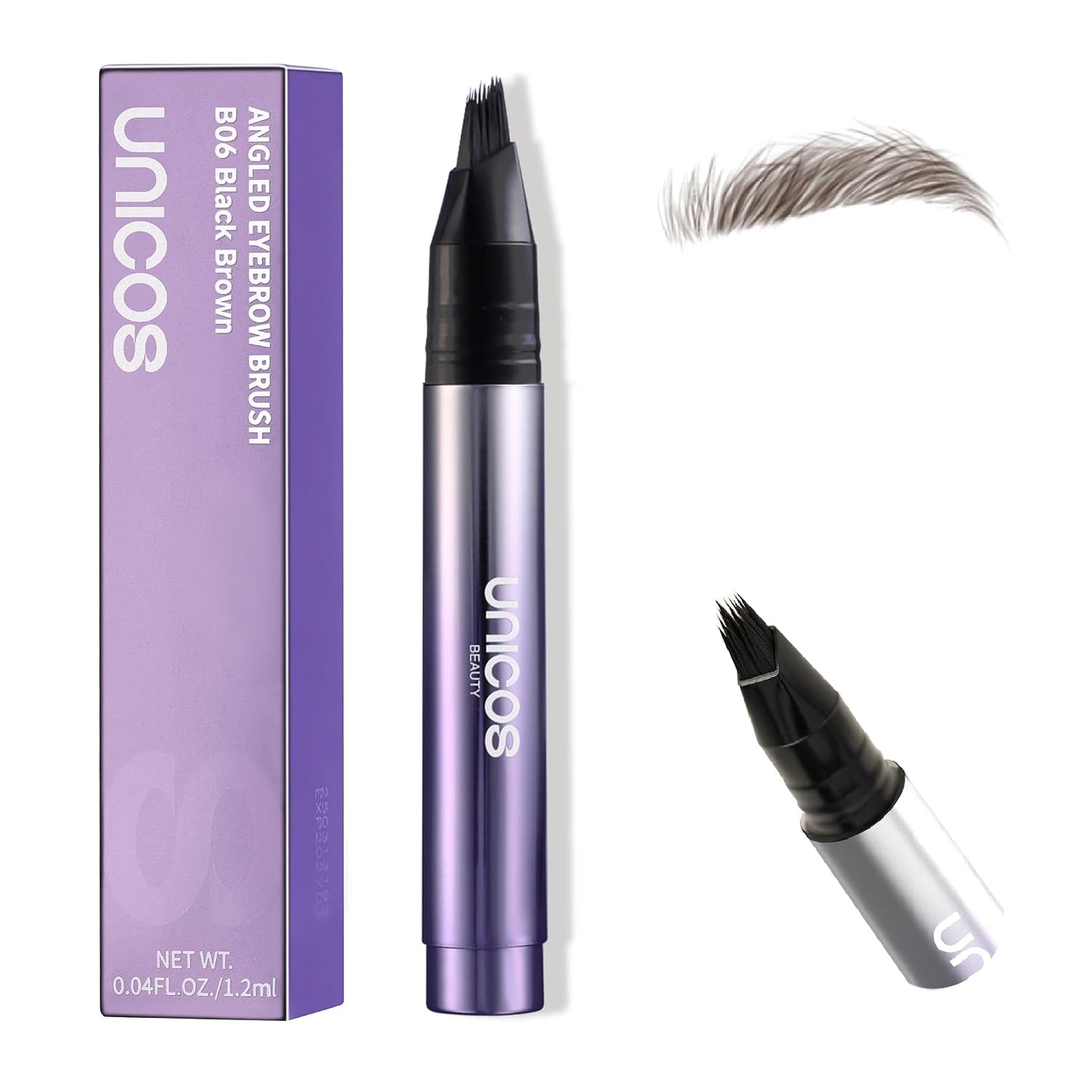 Eyebrow Pen - Waterproof Natural Brow Pencil for Women | Angled Brush, Long-Lasting Hair-Like Strokes in Granite