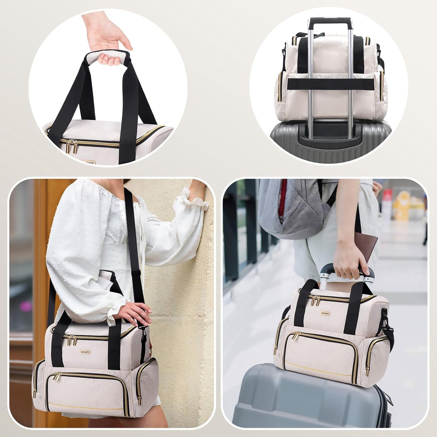 Large Makeup Cosmetic Bag - Double Layer Travel Organizer with 2 Removable Cases | Stylish Toiletry Bag for Women