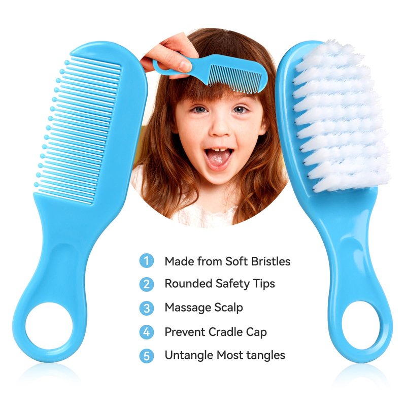 Baby Grooming Kit, Infant Safety Care Set with Hair Brush Comb Nail Clipper Nasal Aspirator,Baby Essentials Kit for Newborn Girls Boys