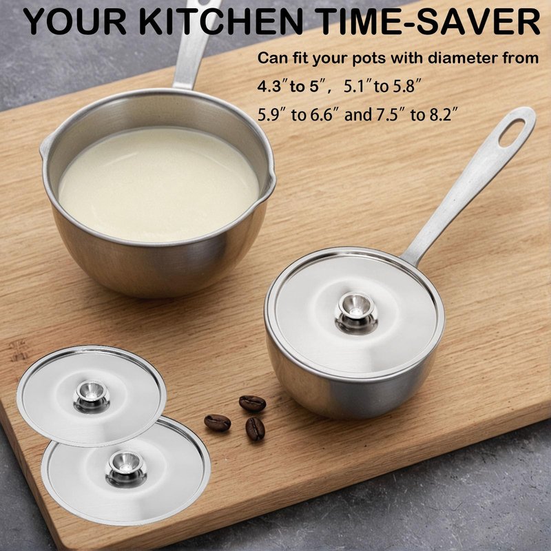 2Pcs Stainless Steel Cover Bowl, 5.5in Small Universal Lid for Pots Universal Lid Reusable Mini Pan Lid Bowl Covers with Handle for Pot and Pans, 14cm