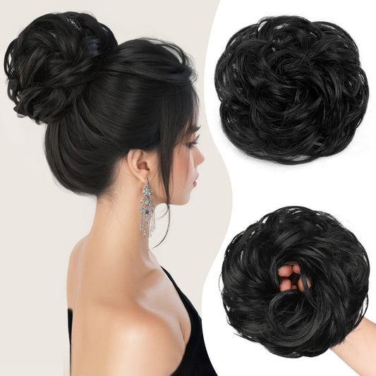 HMD Messy Bun Hair Piece Curly Hair Bun for Women Hair Bun Hair Piece Scrunchies Synthetic Fake Bun Chignon Hair Extensions Hairpieces for Daily Wear