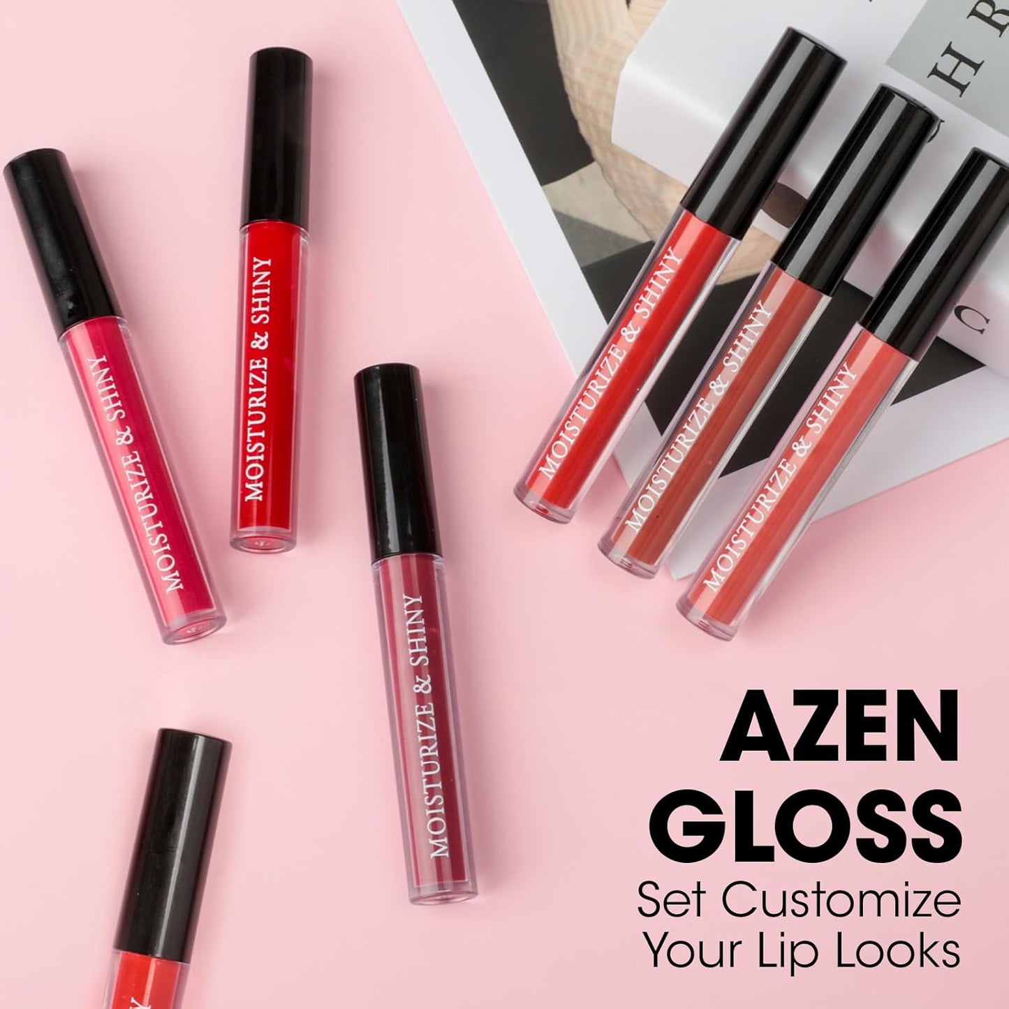 Azen Lip Gloss Bulk Set - 100 Pack Shimmery Lip Gloss for Women & Girls | Vibrant Colors for Gifts