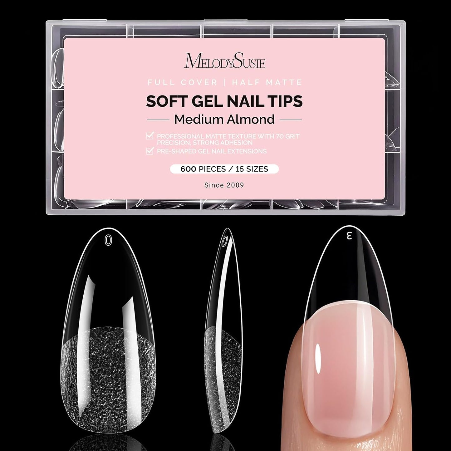 Long Coffin X Nail Tips - 600 Pcs Clear Acrylic Half Matte Press-On Nails | DIY & Salon Use, Pre-Shaped for Lasting Manicure