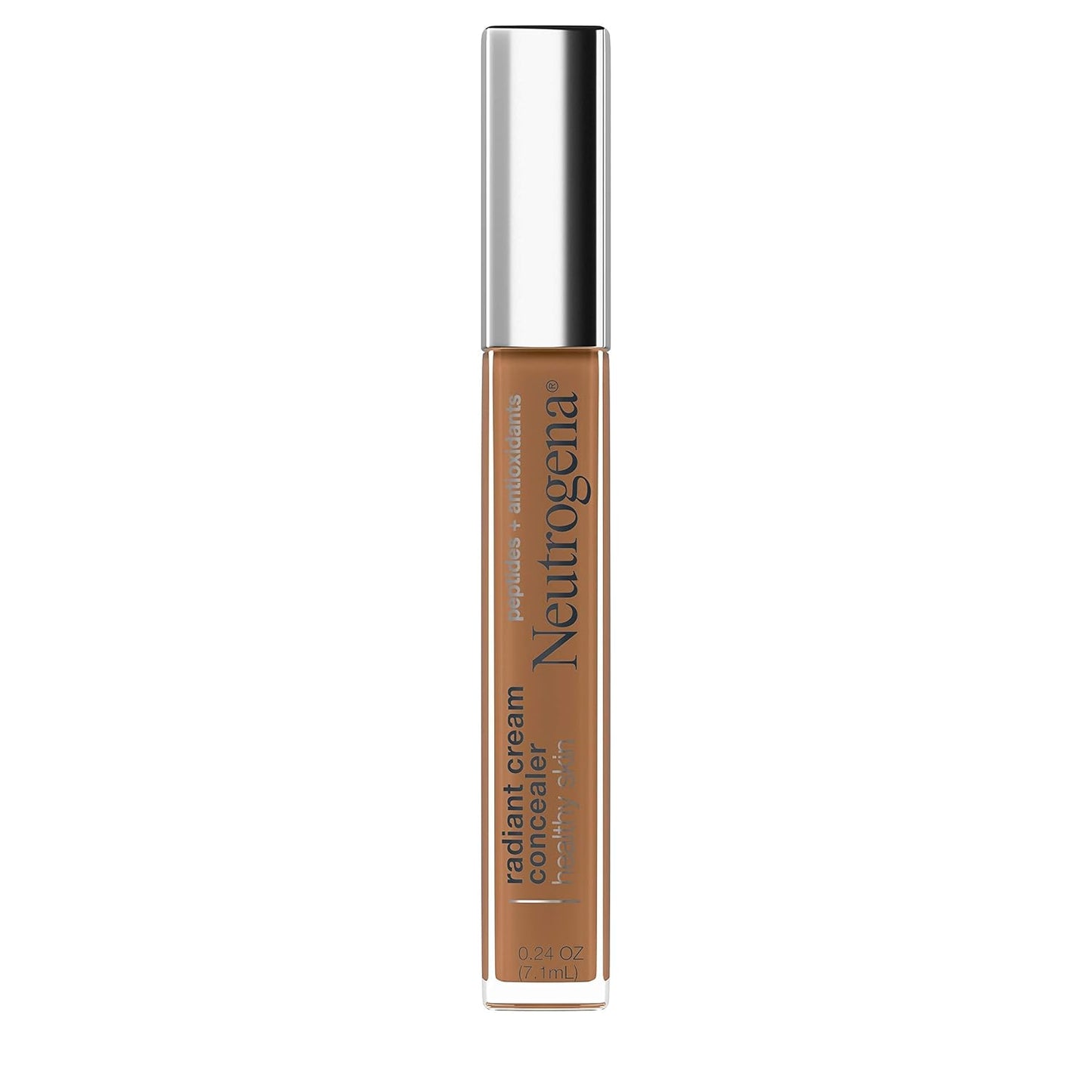 Neutrogena Radiant Brightening Cream Concealer - Lightweight, Non-Comedogenic, Peptides & Vitamin E | Cashew Light/Medium 03, 0.24 oz