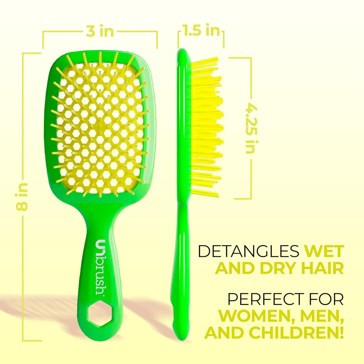 FHI Heat Detangling Brush - Pain-Free Brushing for All Hair Types | Durable DuoFlex Bristles, Lightweight Handle