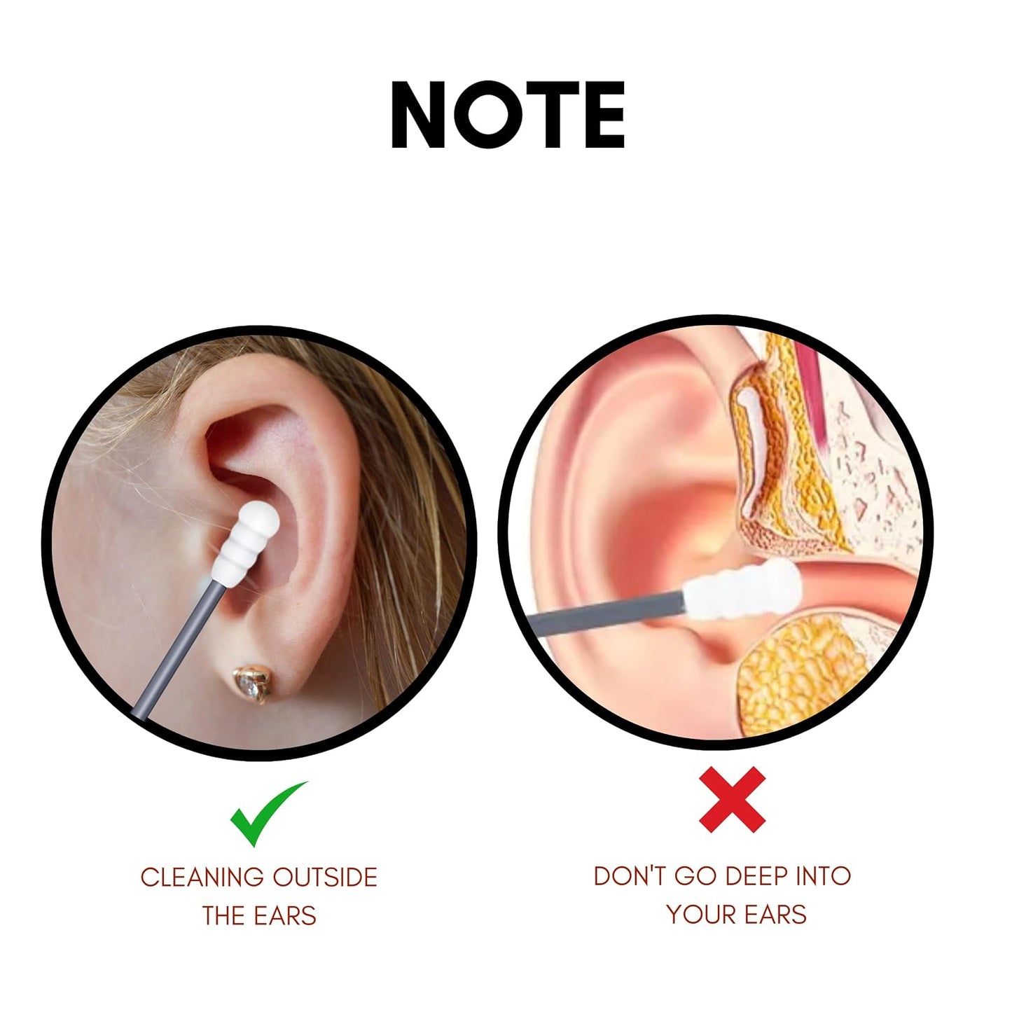 Double-Tipped Silicone Swabs - Portable & Reusable Ear Care, Makeup & Travel Essentials | Purple