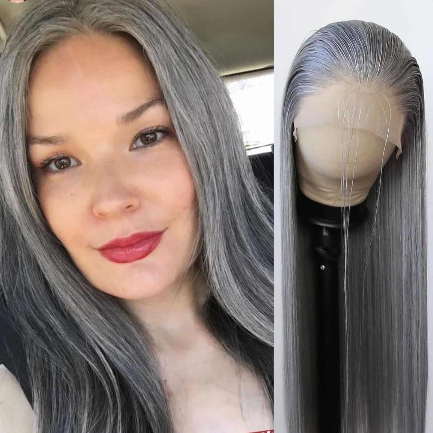 99J Burgundy Lace Front Wig - Long Straight Synthetic Hair, Pre-Plucked Natural Hairline for Black Women | Heat Resistant Fiber, Daily Wear