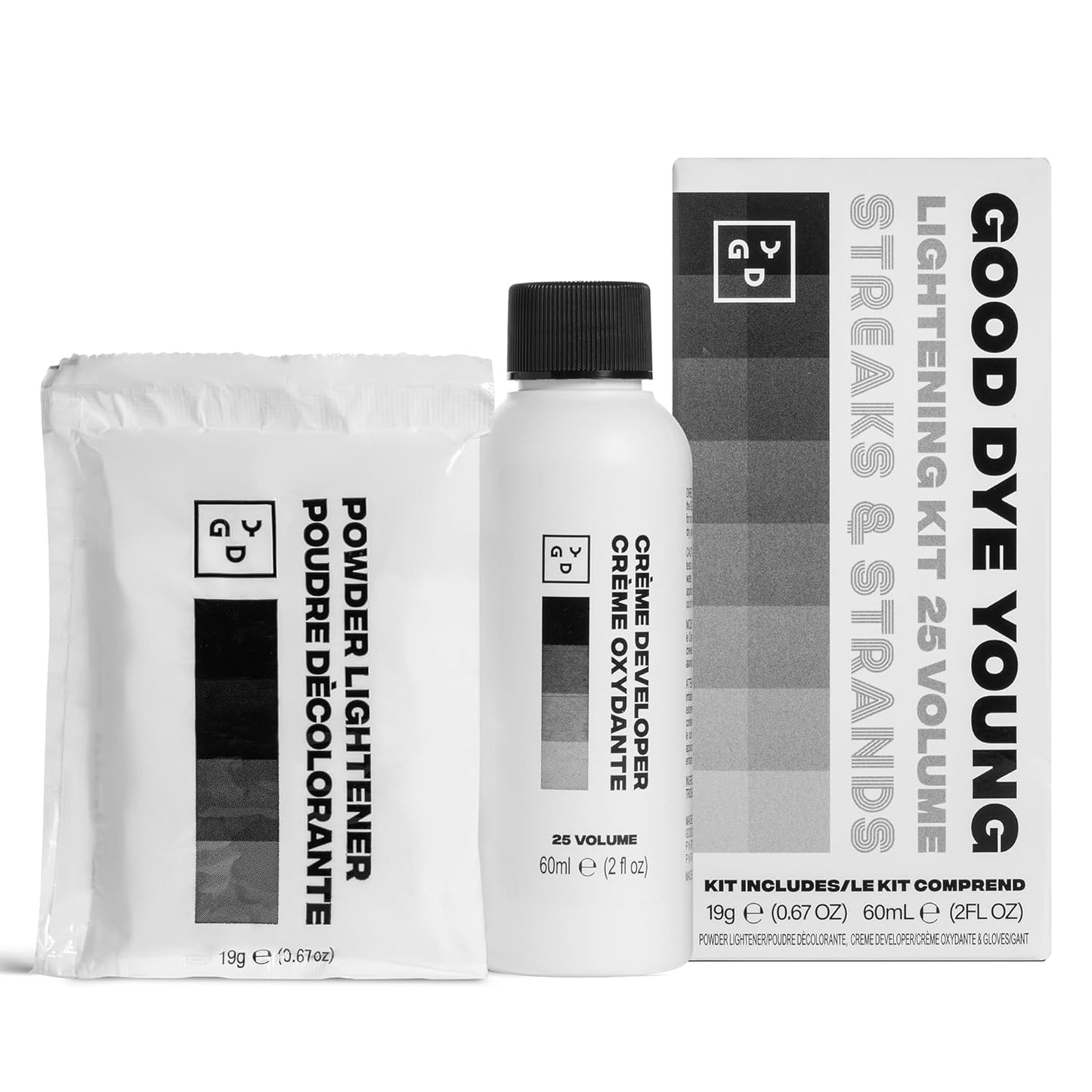 Good Dye Young Hair Lightener Kit - Dust-Free Powder & 25 Volume Developer | Vegan Bleaching Kit (4 oz.)