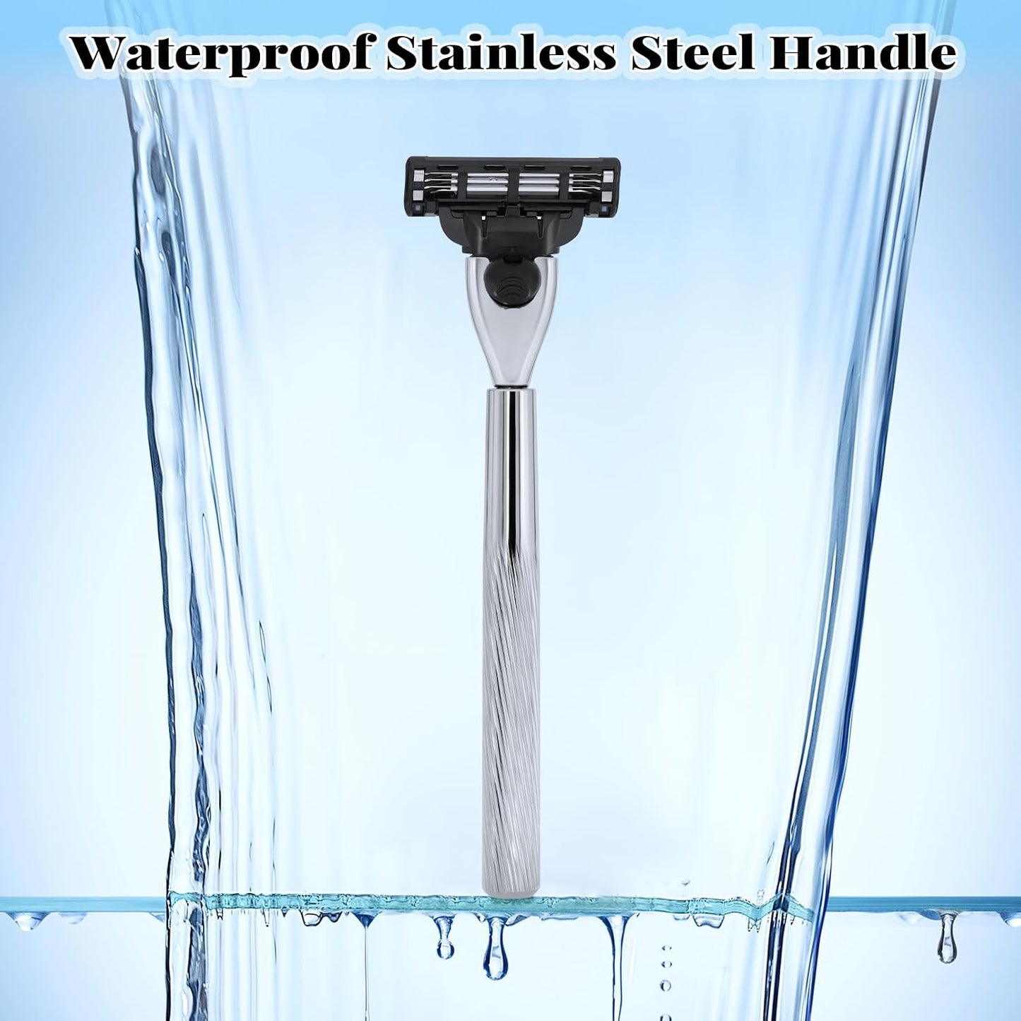 Razor Handle for Gillette Mach 3 - Ergonomic Metal Design for Superior Shaving | Handle Only, No Blades