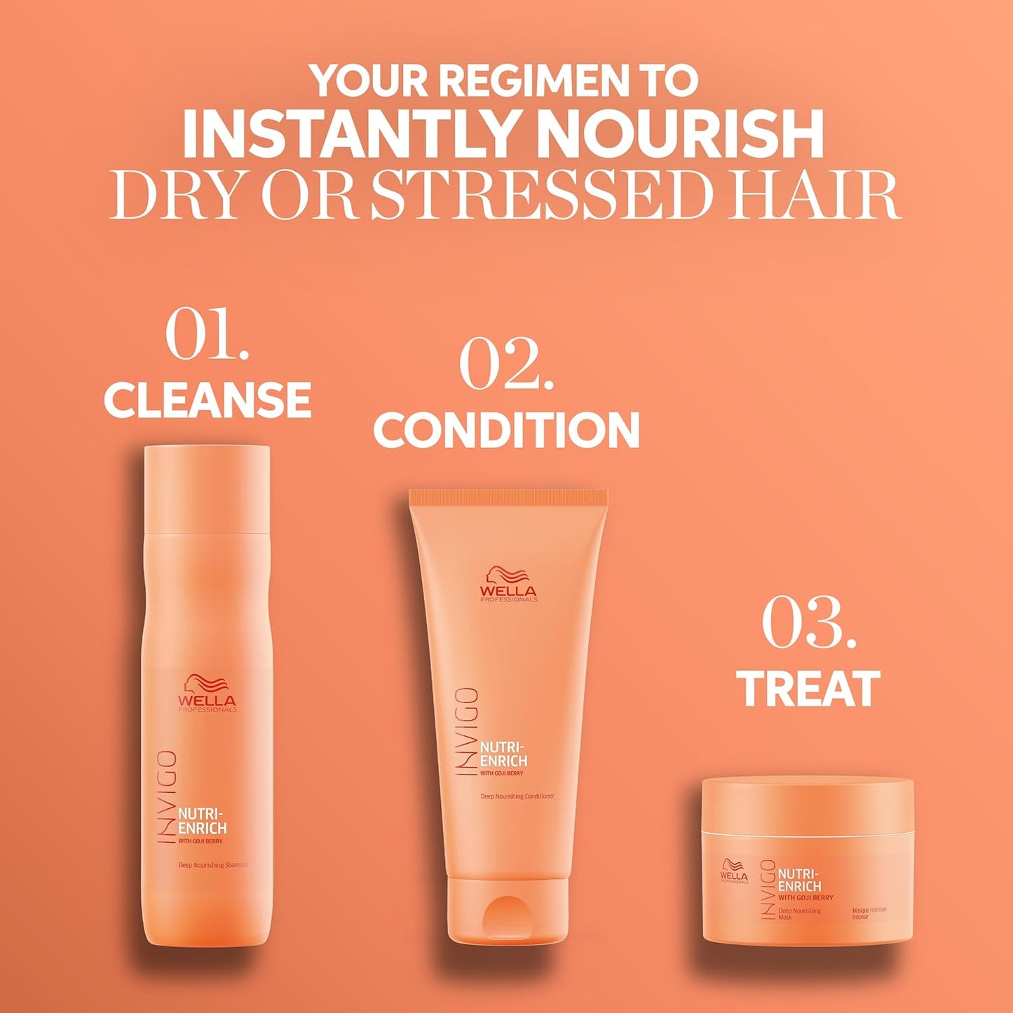 Wella Professionals Invigo Nutri-Enrich Conditioner - Deep Nourishing Formula for Dry, Stressed Hair with Goji Berry Extract | 33.8 Fl Oz