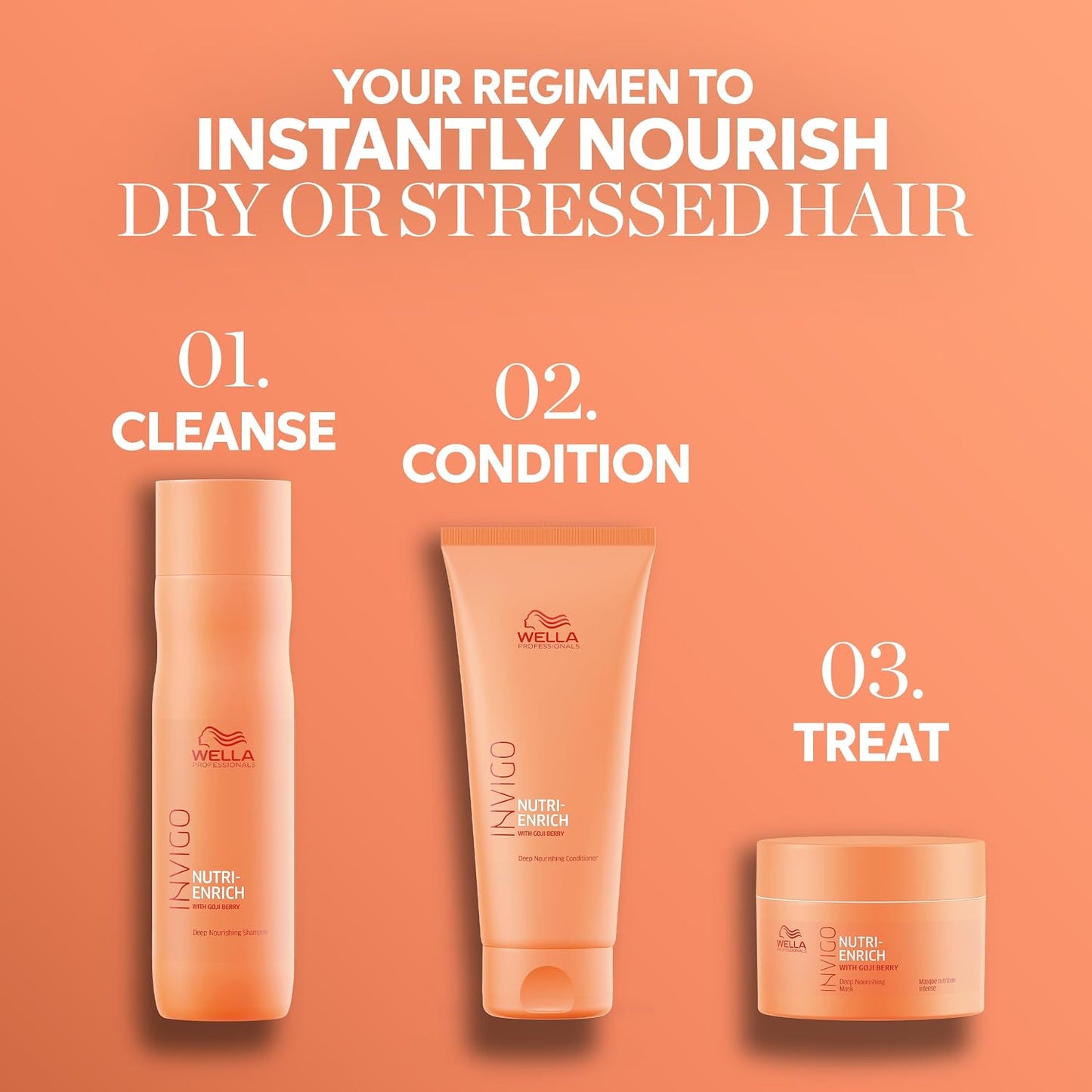 Wella Professionals Invigo Nutri-Enrich Shampoo - Deep Nourishing for Dry & Damaged Hair | 33.8 oz