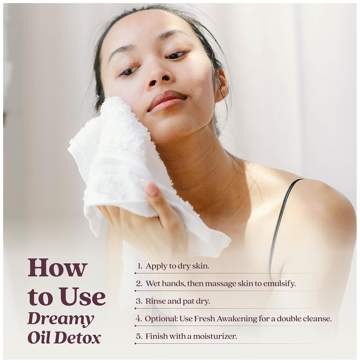Dreamy Deep Pore Cleansing Oil - Vegan Makeup Remover for Sensitive Skin | Gentle Hydrating Face Cleanser, 1.7 FL Oz