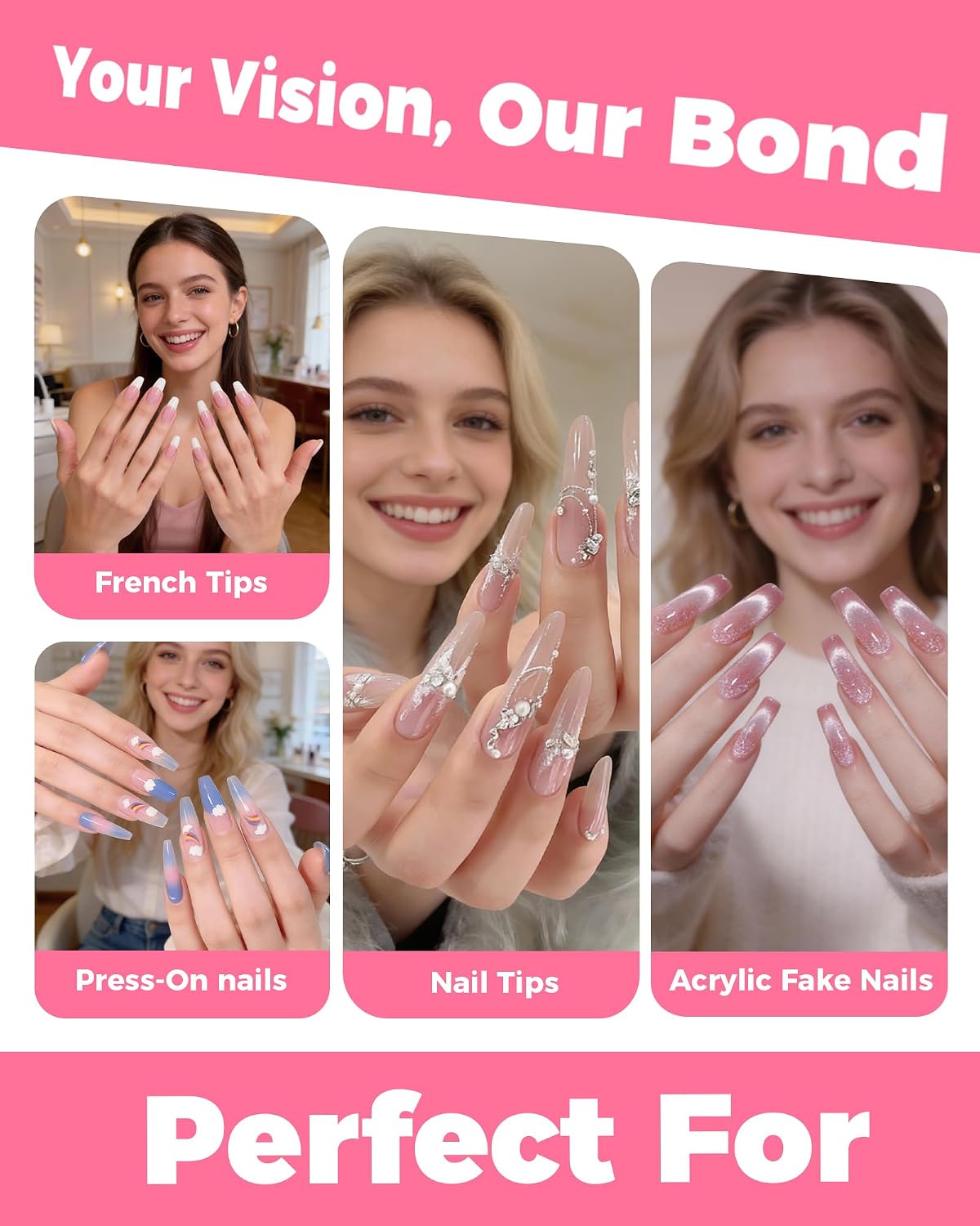 Nail Glue for Press-On & Acrylic Nails - Extra Strength Long-Lasting Hold | Quick Drying, 10ml
