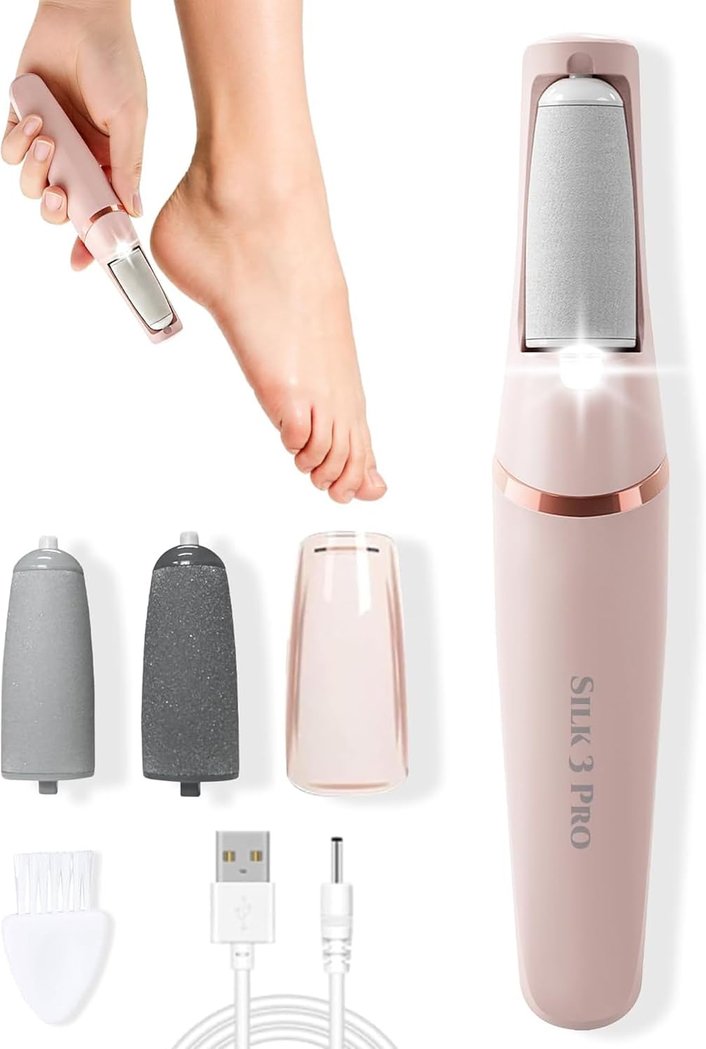 Electric Callus Remover - Upgraded 3rd Generation Foot File with 2 Speeds | Pink for Smooth, Soft Skin