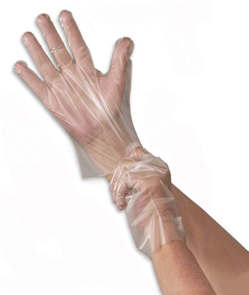 Protospheric Disposable Gloves - Stretch Poly Tough Cleaning Gloves - Non Latex - Clear Nitrile, Vinyl, Latex and Powder Free