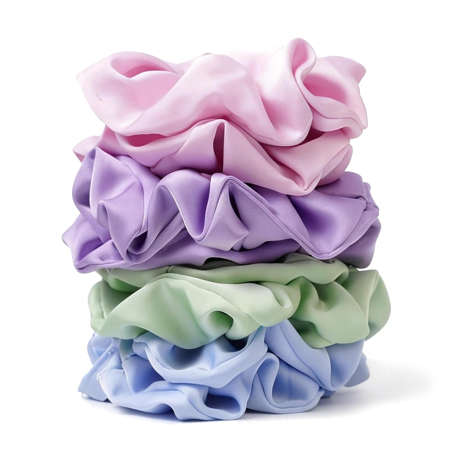 Satin Scrunchies for Women - 8PCS Black Silk Hair Ties | No-Crease, Frizz-Free Gentle Elastic Bands for All Hair Types