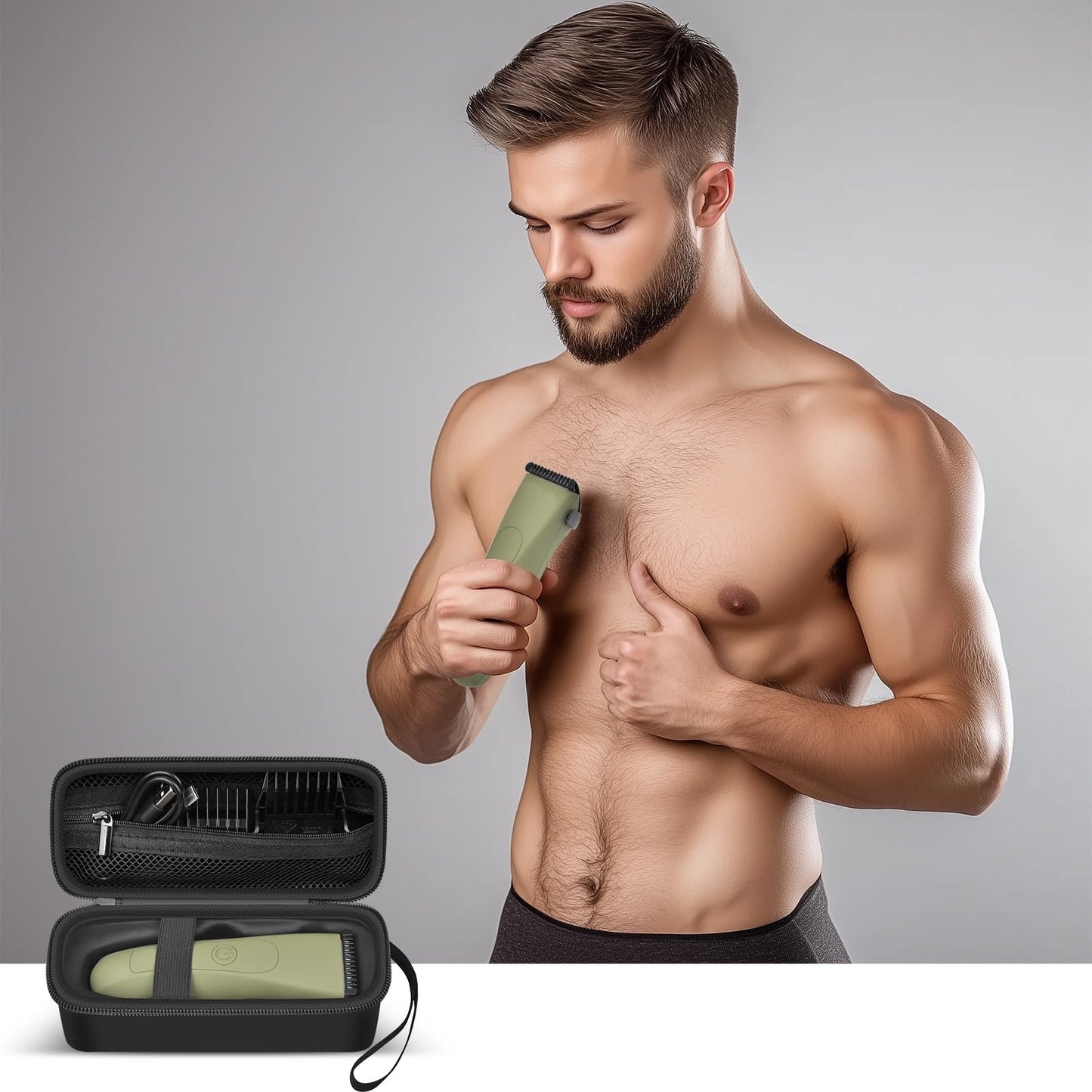 PAIYULE Case for MANSPOT for Meridian Body Hair Trimmer for Men, Electric Beard Shaver Storage Holder for LADYSPOT Pubic Razor and Extra Blade Heads- Box Only (Black)