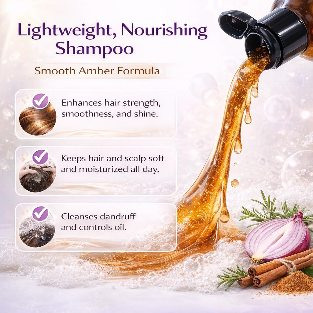 ekxzvg Onion Shampoo for Hair Growth, with Rosemary Oil & Red Onion & Cinnamon Extract, Effectively Reduce Hair Loss Promotes Thicker Fuller Hair 200ml (200ML/6.76OZ-2PCS)