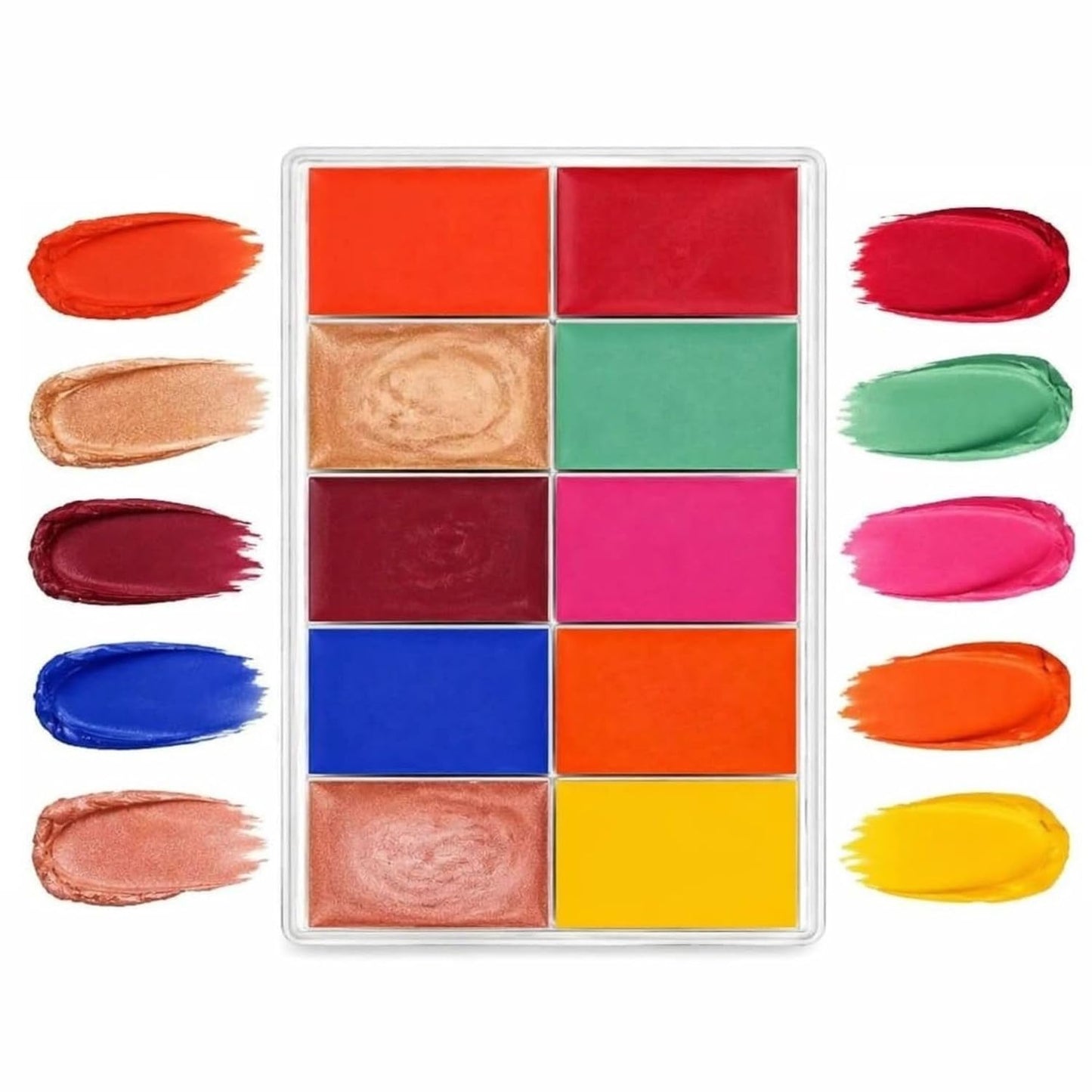 10 Color Cream Makeup Palette - Blendable Formula | Mini Credit Card Size (3.25 x 2.25 in) | Travel-Friendly & Compact
