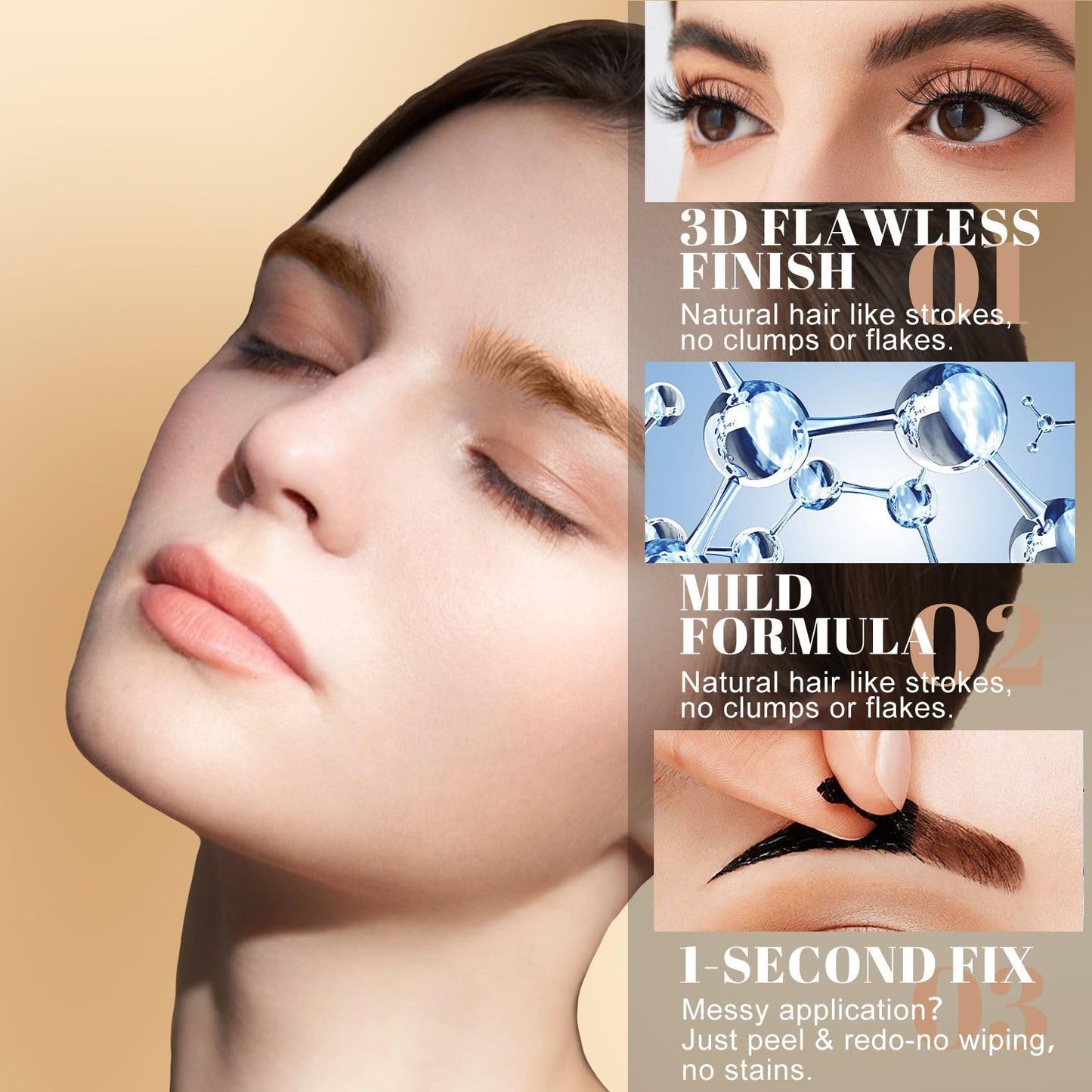 Ultra-Smooth Glide Eyebrow Definer Pencil, Waterproof Long-Lasting Makeup, Creates Soft Natural Brows, Vegan and Cruelty-Free Eye Cosmetics (Light Brown)